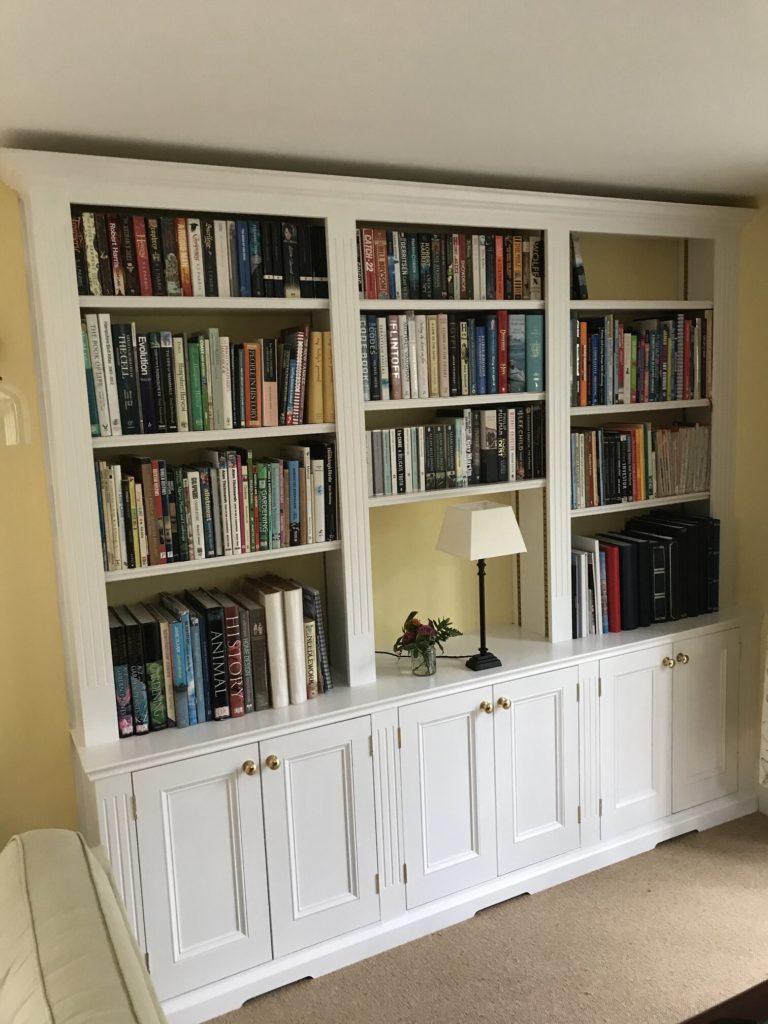 Bespoke fitted bookcase and storage cupboards david matthews carpentry and joinery basingstoke