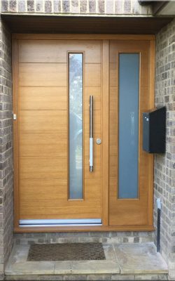 Front Door in light wood david matthews carpentry and joinery basingstoke